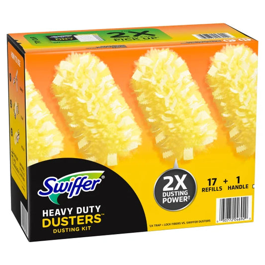 Swiffer Duster Heavy Duty Dusting Kit, 1 Handle + 17 Refills