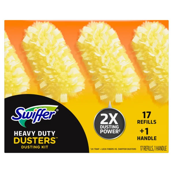 Swiffer Duster Heavy Duty Dusting Kit, 1 Handle + 17 Refills