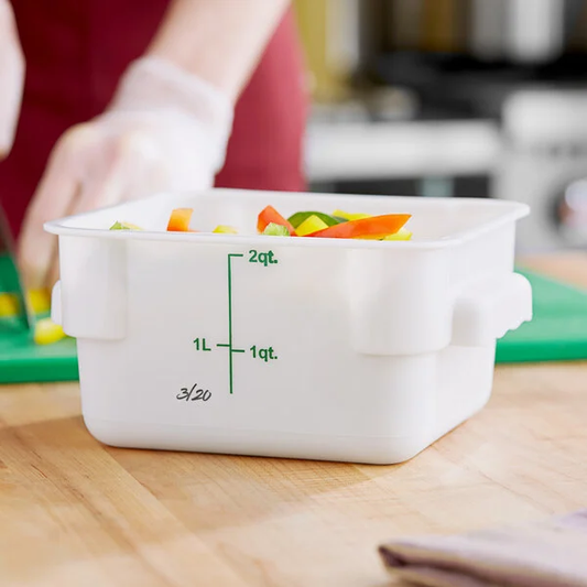 White Square Polypropylene Food Storage Container